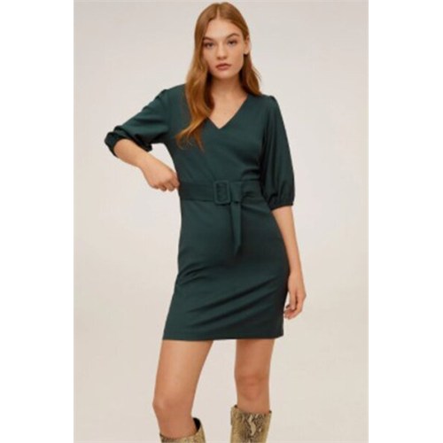 Mango Green Belted Dress