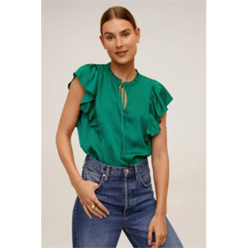 Mango Green Ruffle Top