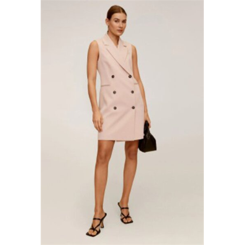 Mango Pink Buttoned Sleeveless Dress