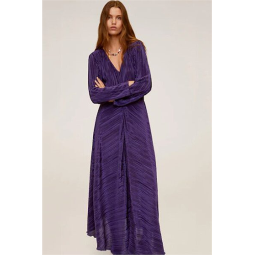 Mango Purple Long Sleeved Dress