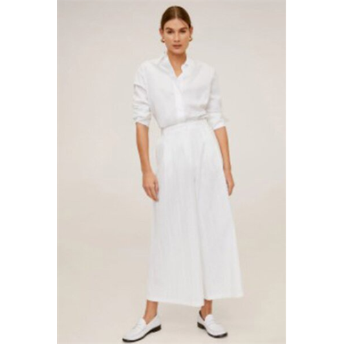 Mango White High Waist Culottes