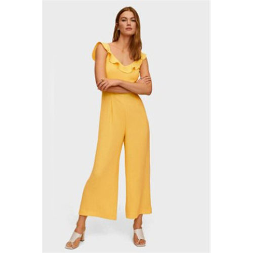 Mango Yellow Ruffle Jumpsuit