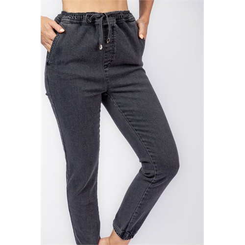 O.D.Co Black Acid Wash Elasticated Waist Joggers