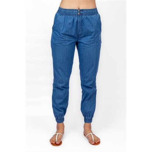 O.D.Co Blue Elasticed Waist Chambray Jogger