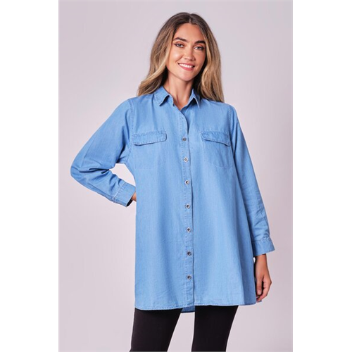 O.D.Co Blue Maternity Oversized Shirt