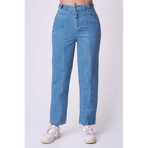 O.D.Co Blue Paneled High Waist Mom Jeans