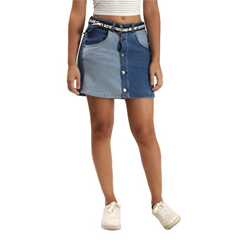 O.D.Co Denim Button Front Mini Skirt