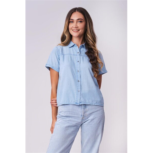 O.D.Co Light Blue Short Sleeve Front Yoke Chambray Shirt