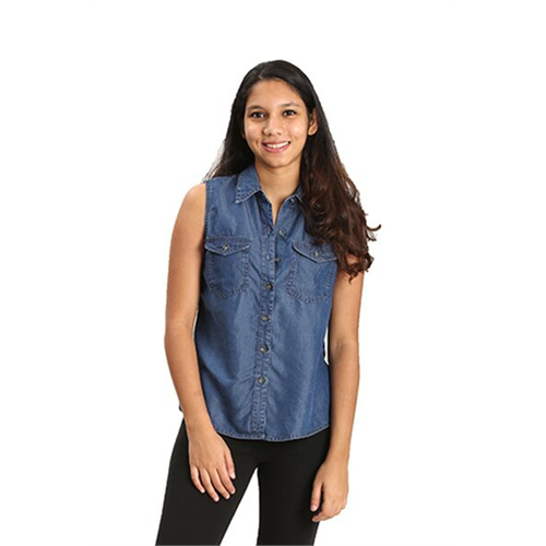 O.D.Co Mid Blue Denim Sleeveless Shirt