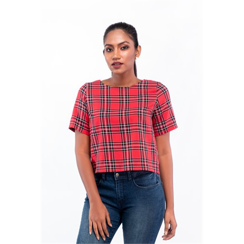 Odel Red Block Top