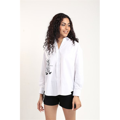 Odel White Collared Top