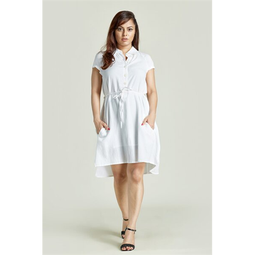 Odel White Front Tied Linen Dress