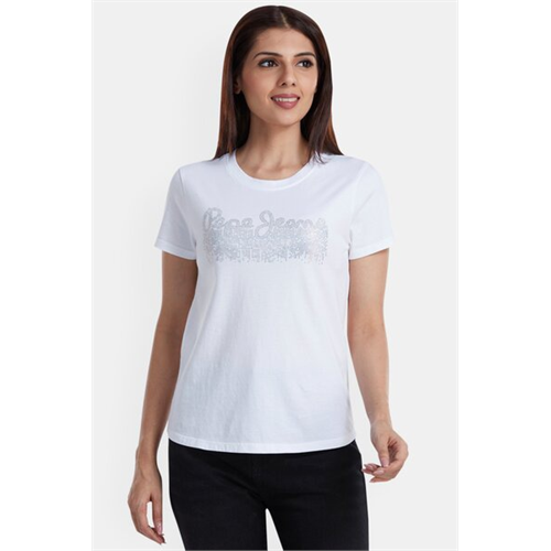 Pepe Avinia White Round Neck T-Shirt