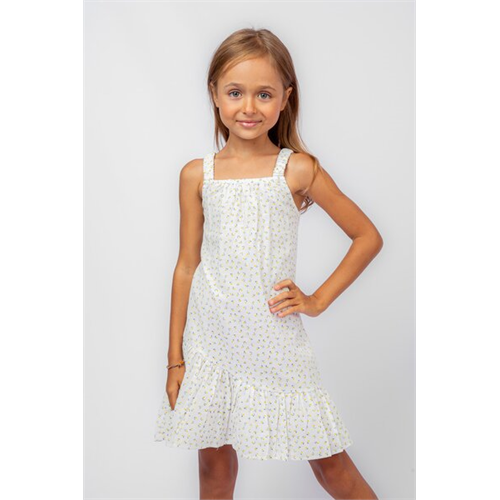 Pinkabuds White Base Printed Dress