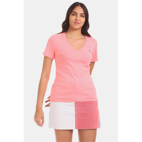 Tommy Hilfiger Solid Color V Neck Top