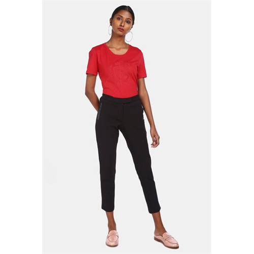 Tommy Hilfiger Women's Red Slim Fit Brand Print T-Shirt