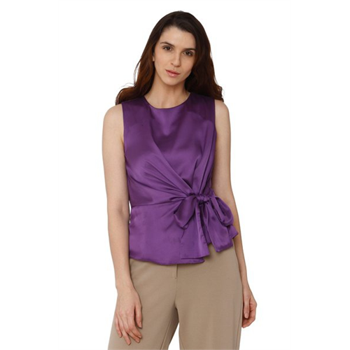 Vero Moda Lush Solid Color Sleeveless Front Tie Up Top