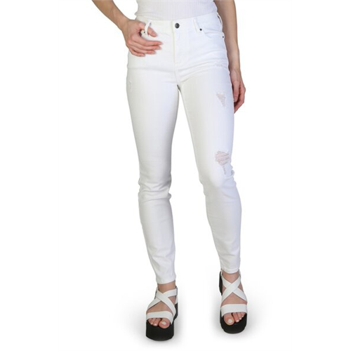 Armani Exchange Distressed White Skinny Jeans