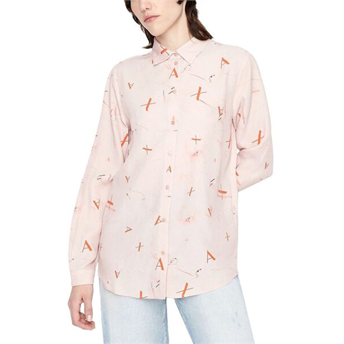 Armani Exchange Pink Paper Burnt All Womens Shirt