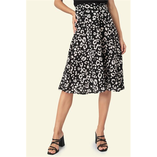 Closet Animal Print Flared Skirt