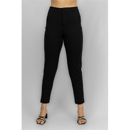 Closet Black Fitted Bottom Hem Turn Up Mid Waist Pant