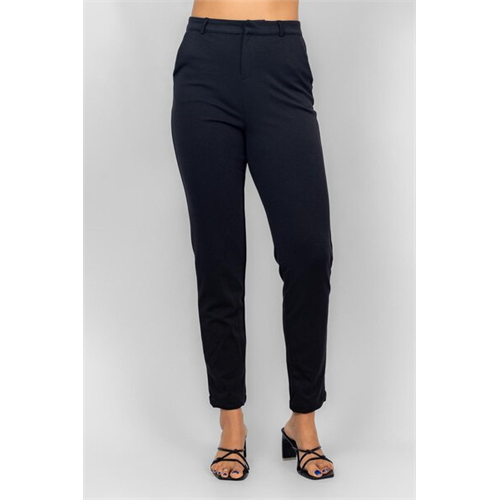 Closet Black Regular Fit High Waist Straight Cut Pant