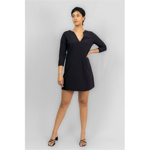 Closet Black Short Sleeve V Neck Boxy Mini Dress