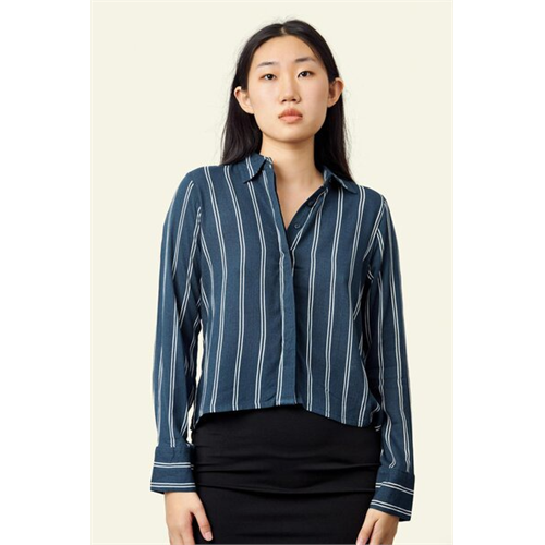 Closet Blue Formal Shirt With Back Lace Panel