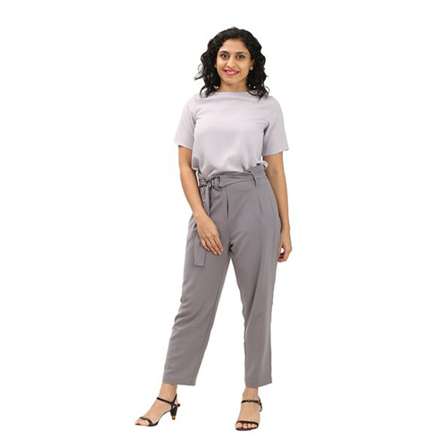 Closet Gray High Waisted Belt Detailed Pant