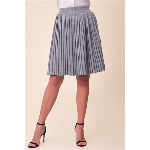 Closet Grey Pleated Checked Skirt