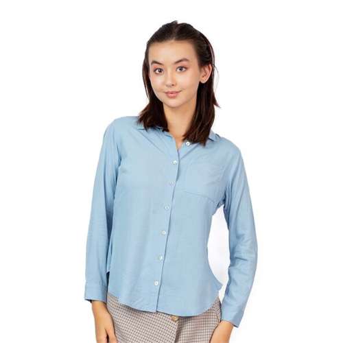 Closet Light Blue Basic Long Sleeve Shirt