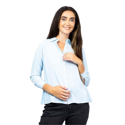 Closet Light Blue Basic Long Sleeve Shirt