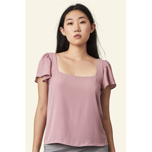 Closet Light Pink Flutter Sleeve Top