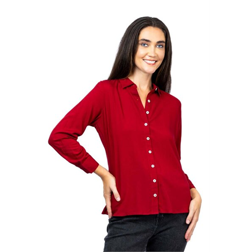 Closet Maroon Basic Long Sleeve Shirt