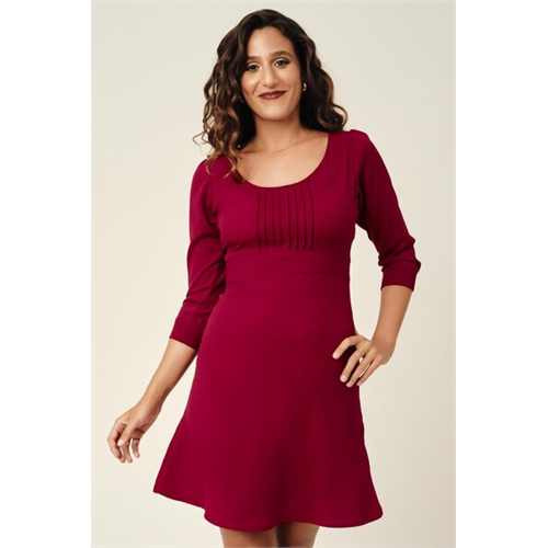 Closet Maroon Flared Formal Dress