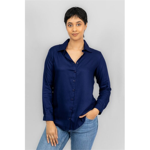 Closet Navy Long Sleeve Regular Fit Basic Shirt