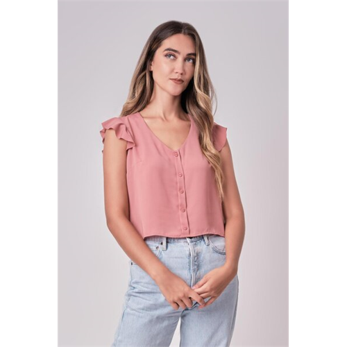 Closet Pink Frilled Sleeve Top