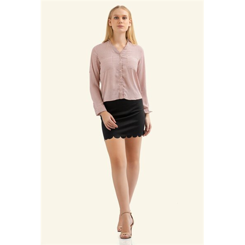 Closet Pink Long Sleeves Stripped Shirt