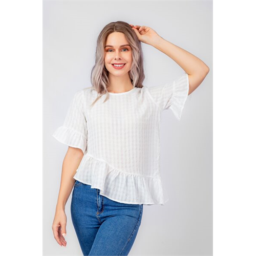 Closet Ruffled White Top