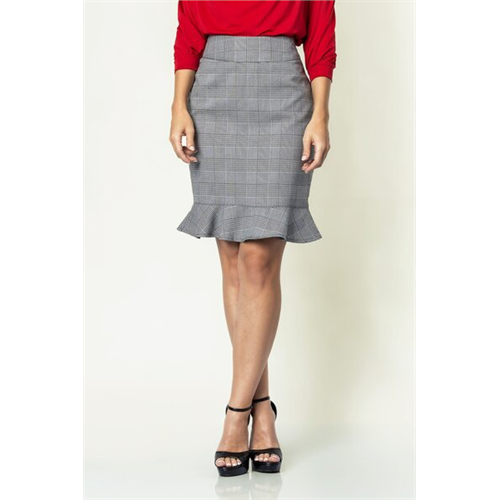 Closet Skripe Bodycon Flounce Hem Skirt