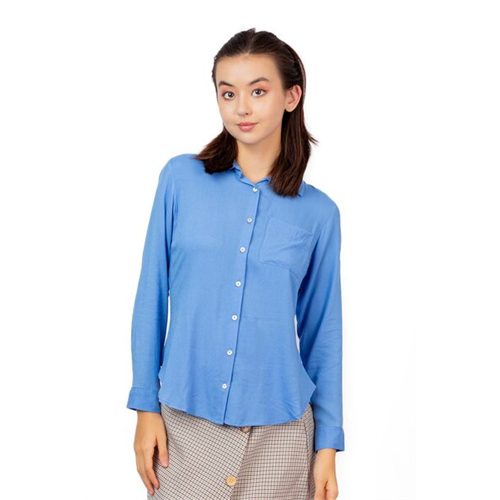 Closet Sky Blue Basic Long Sleeve Shirt