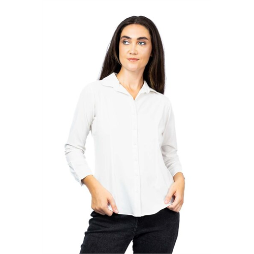 Closet White Front Dart Detailed Long Sleeve Shirt