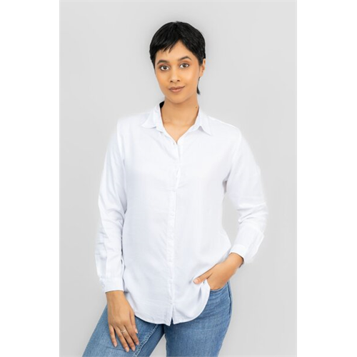 Closet White Long Sleeve Regular Fit Basic Shirt