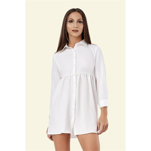 Closet White Mini Shirt Dress