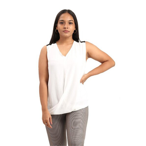 Closet White V-Neck Sleeveless Top