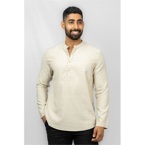 Coco Beige Long Sleeve Linen Casual Shirt