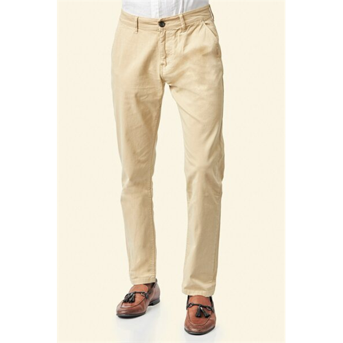 Cotton Collection Beige Twill Pant By Coco