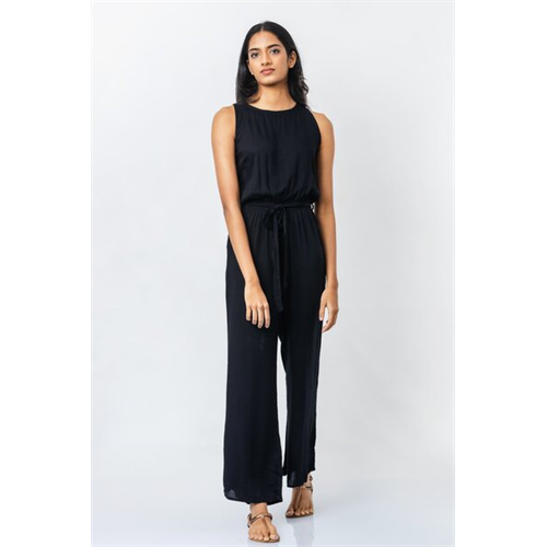 Cotton Collection Black Sleeveless Jumpsuit By Coco