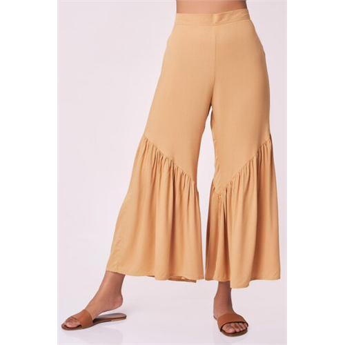 Cotton Collection Cotton Beige Midi Frill Pant By Coco