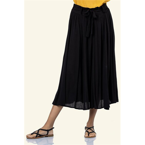 Cotton Collection Cotton Black Front Tie Skirt By Coco